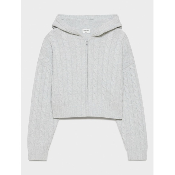 NWT Aritzia Sunday Best Octavia Zip Hoodie Sweater Heather Chrome Gray - Picture 8 of 8